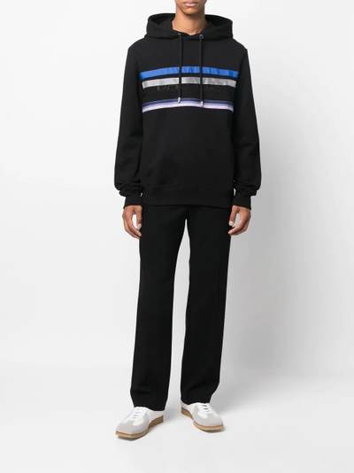 Lanvin logo-embroidered striped hoodie outlook