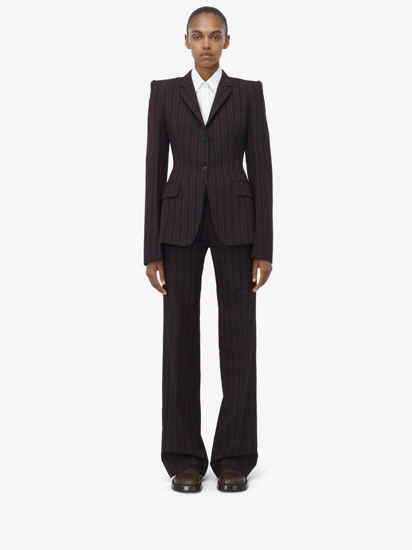 Pinstripe Single-breasted Jacket - 3