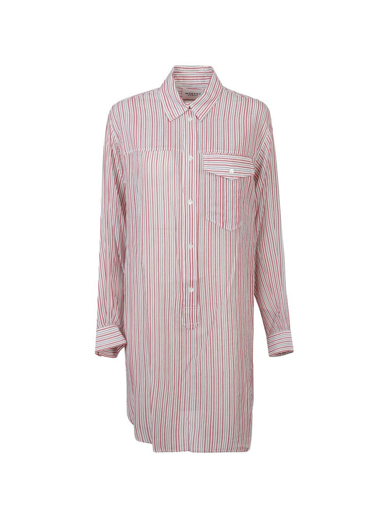 striped chest-pocket dress 1