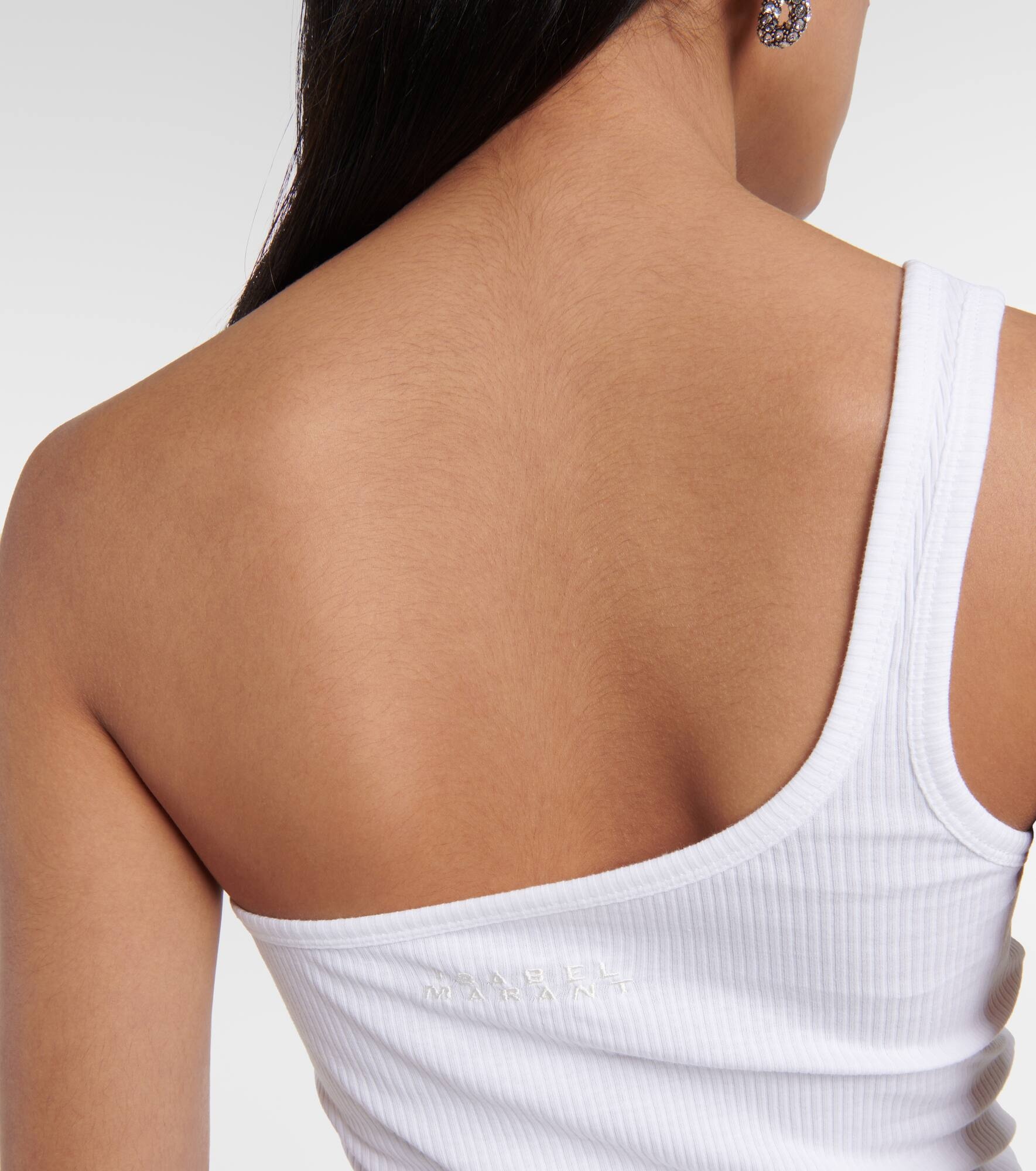 One-shoulder cotton tank top - 5
