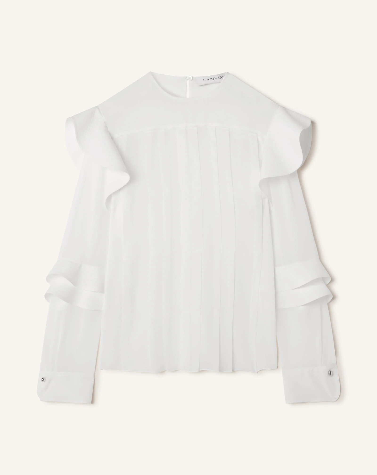 FLOUNCED BLOUSE IN SILK GEORGETTE - 1