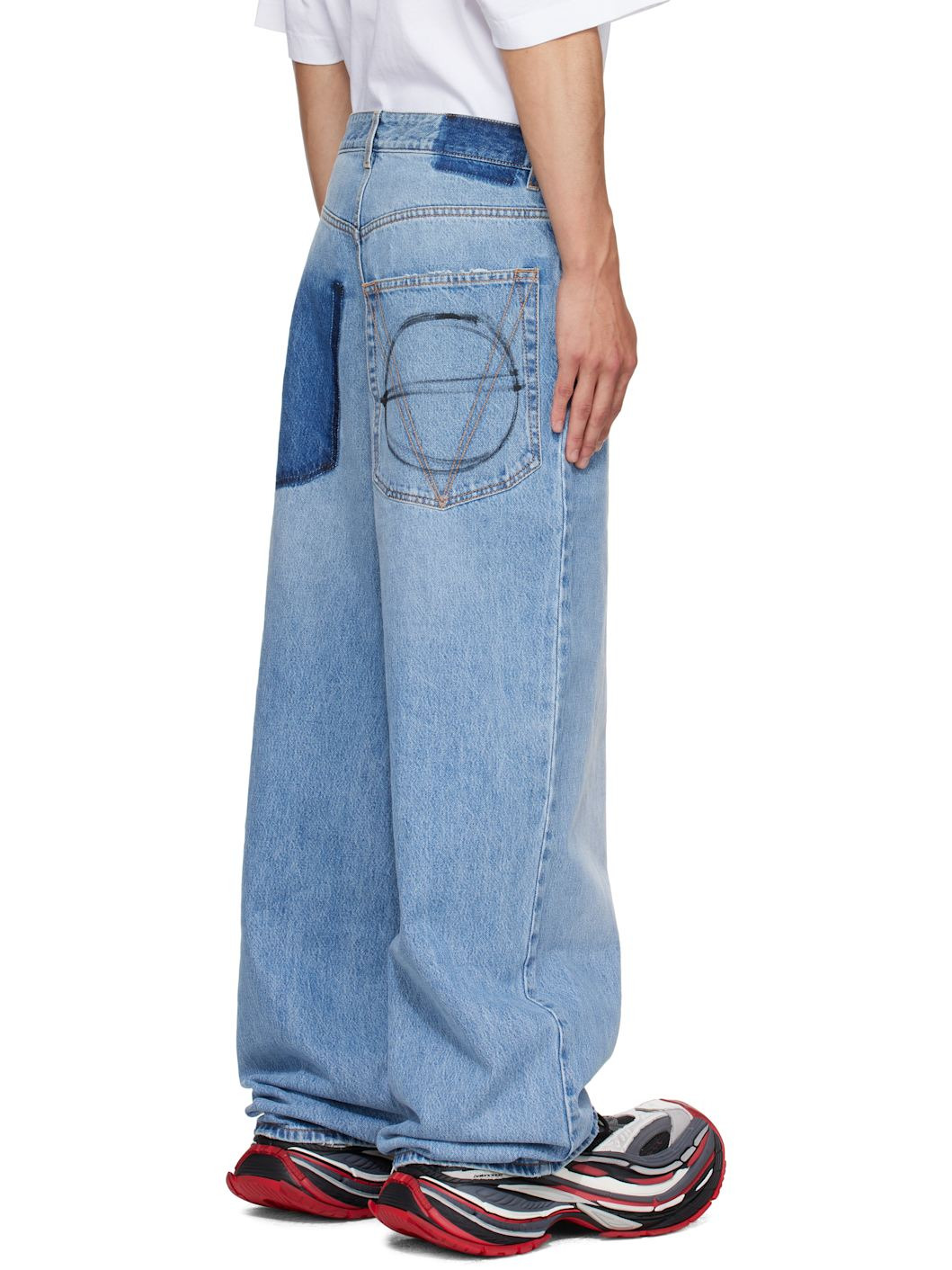 Blue Painted Anarchy Reworked Jeans - 3