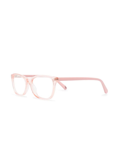 Stella McCartney transparent rectangle frame glasses outlook