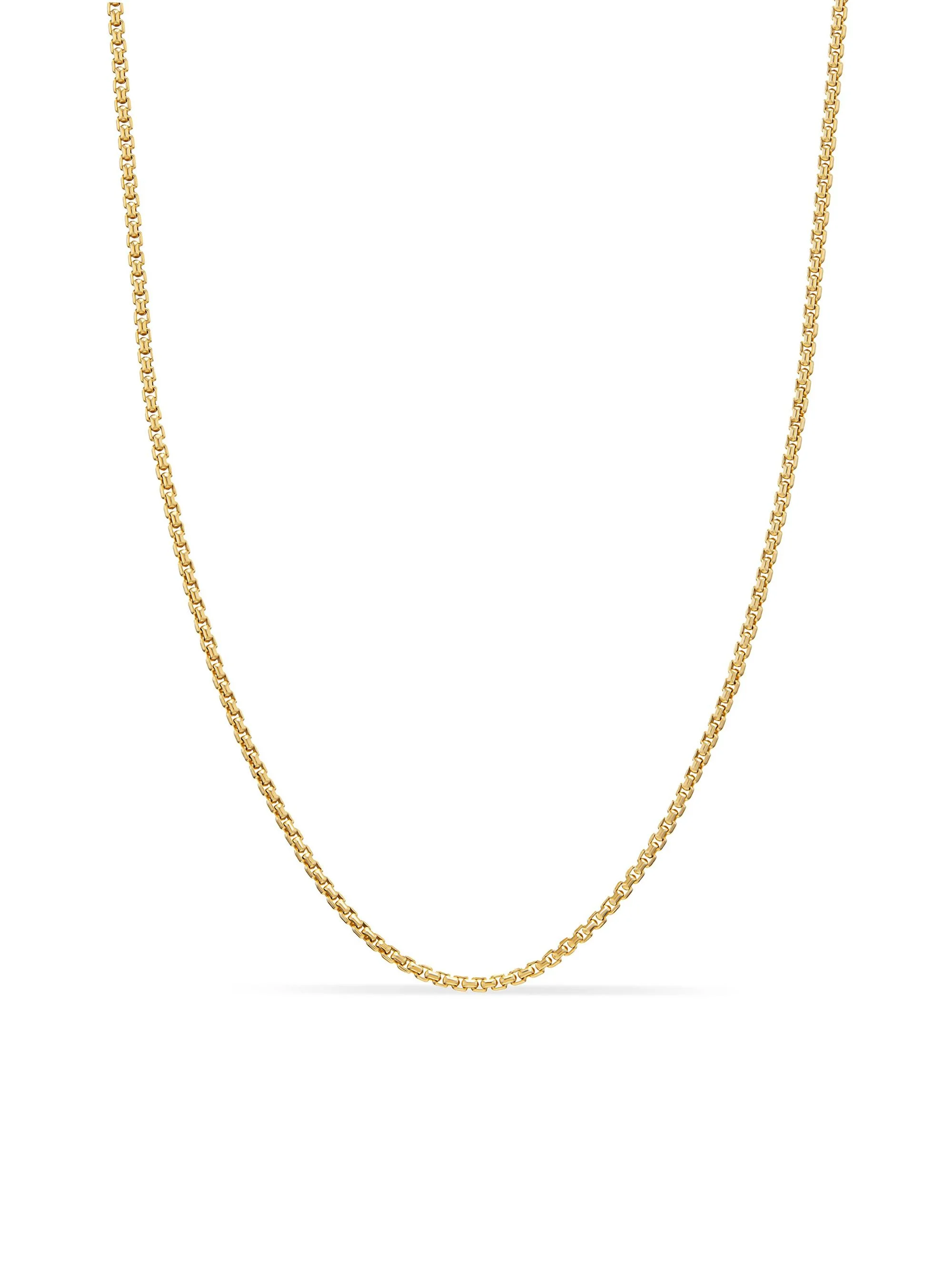 Women's Box Chain Necklace in 18K Yellow Gold, 1mm - Gold - 1