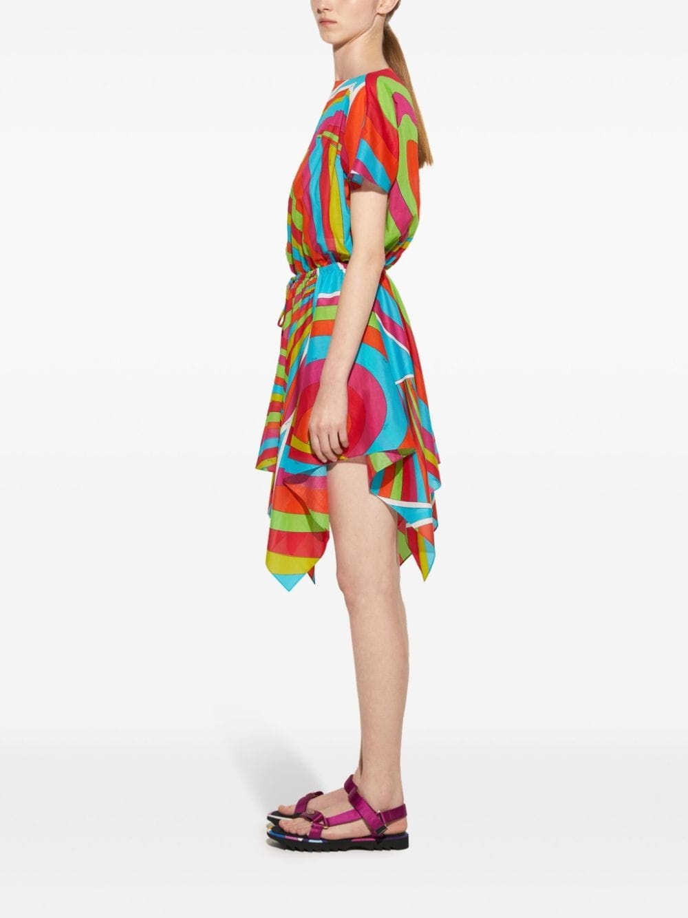 Iride-print cotton minidress - 3