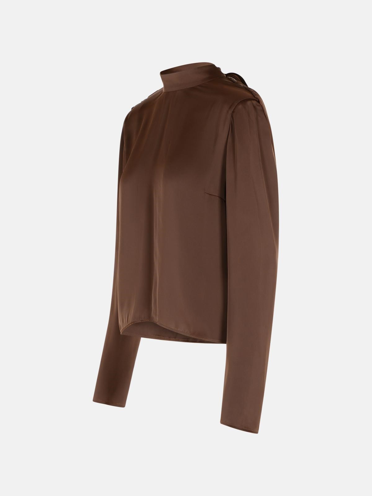 'BOWINA' BROWN POLYESTER BLOUSE - 2