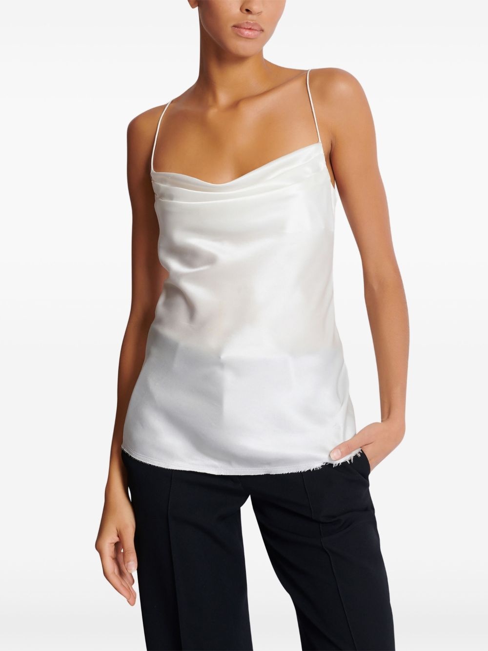draped satin top - 6