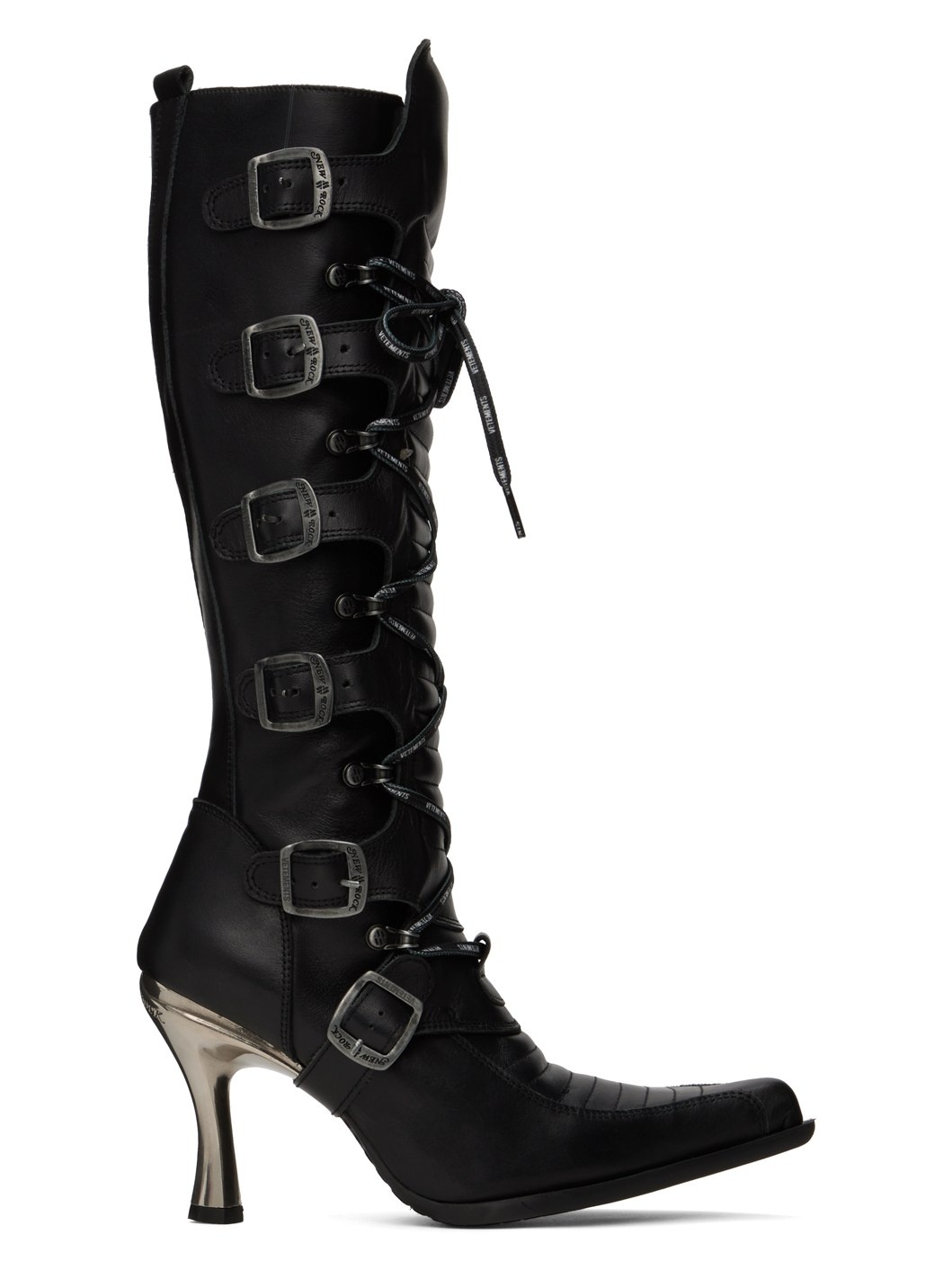 Black New Rock Edition Moto Lace-Up Boots - 1