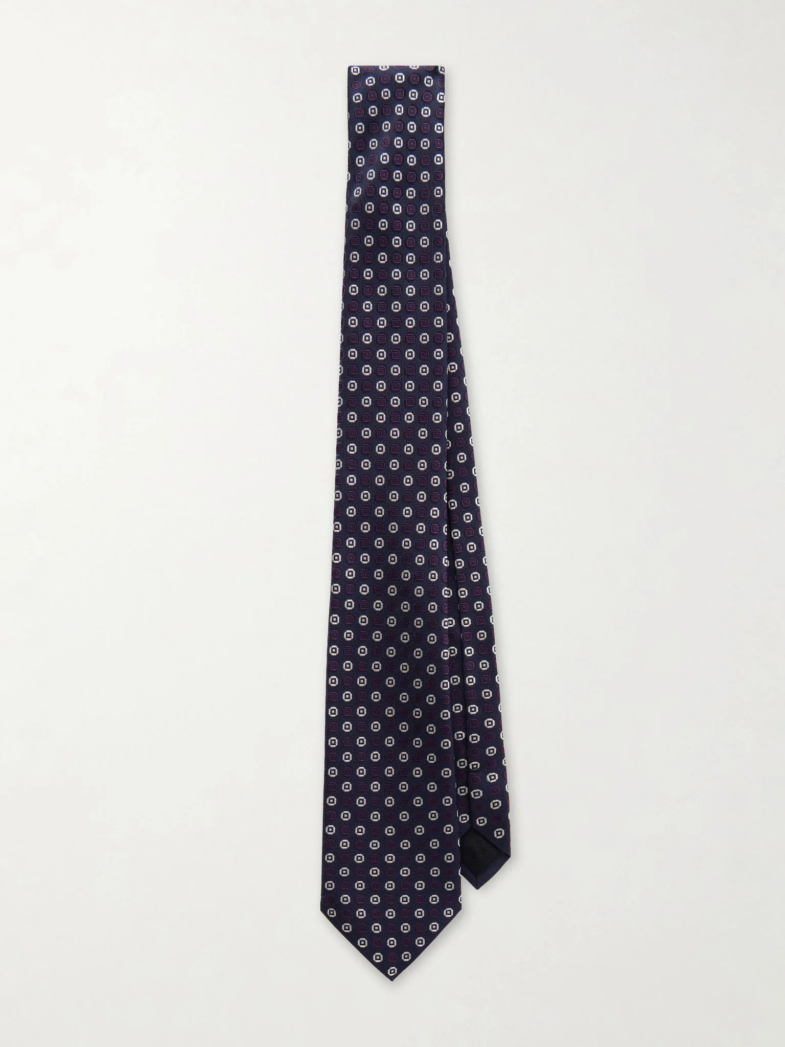 7cm Silk-Jacquard Tie Blue - 1