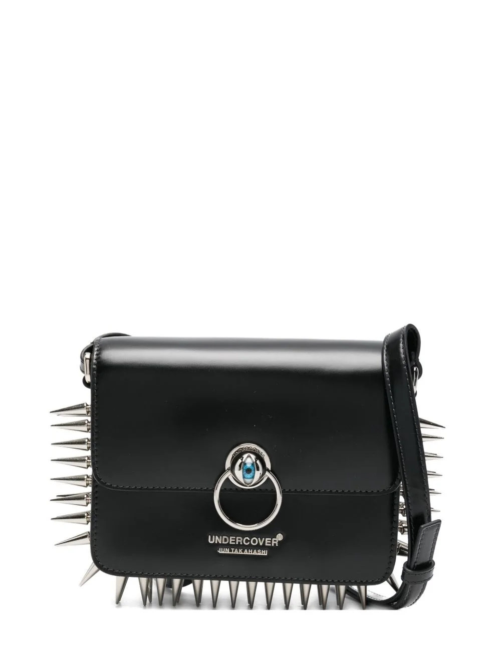 studded ring-detail shoulder bag - 1