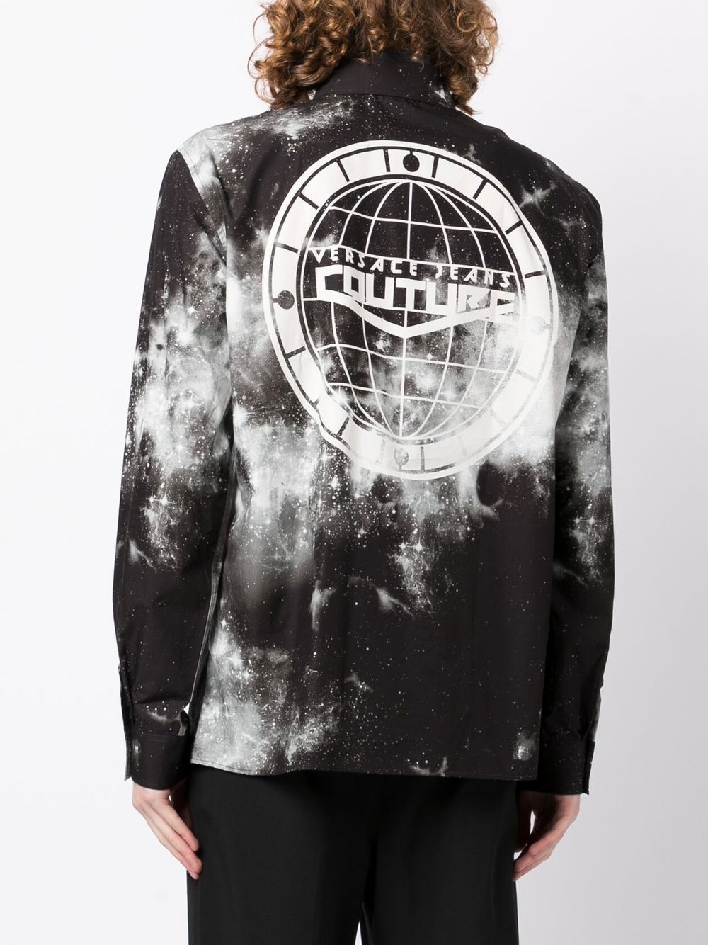 tie dye-print button-up shirt - 4