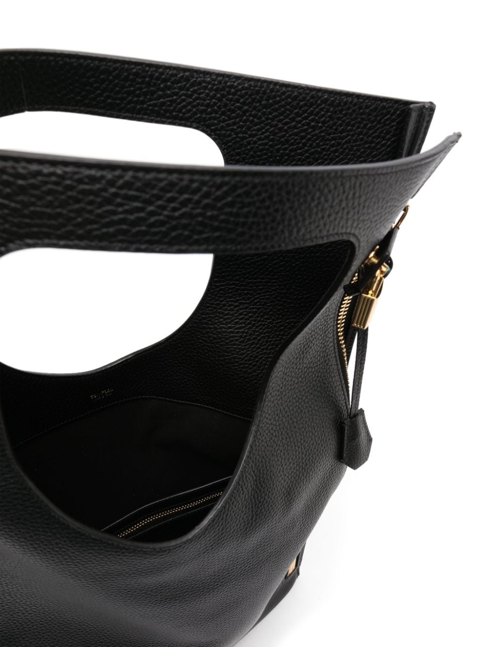 grained-leather tote bag - 5