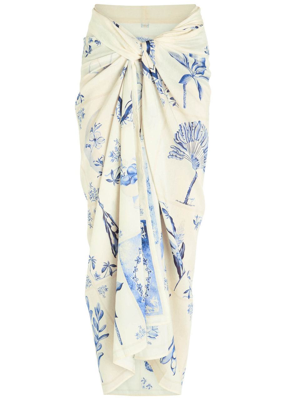 Agua BY Agua Bendita X Andrea Wild Lavanda Floral-print Cotton-blend Sarong - 1