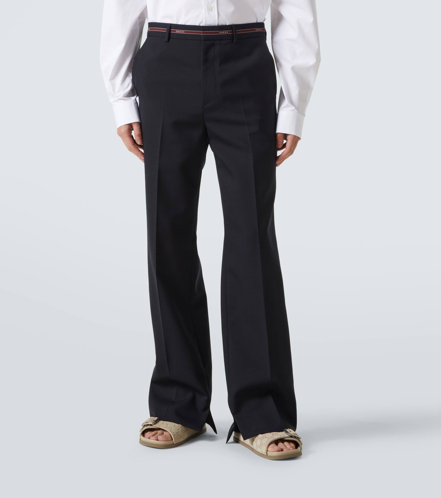 Wool wide-leg pants - 3