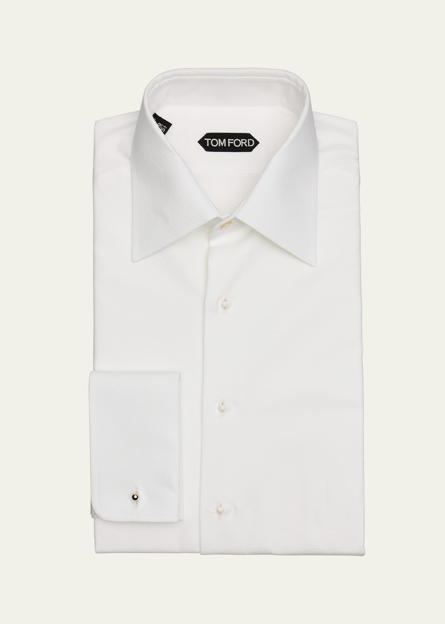 Men's Poplin Piquet French Cuff Dress Shirt - 1