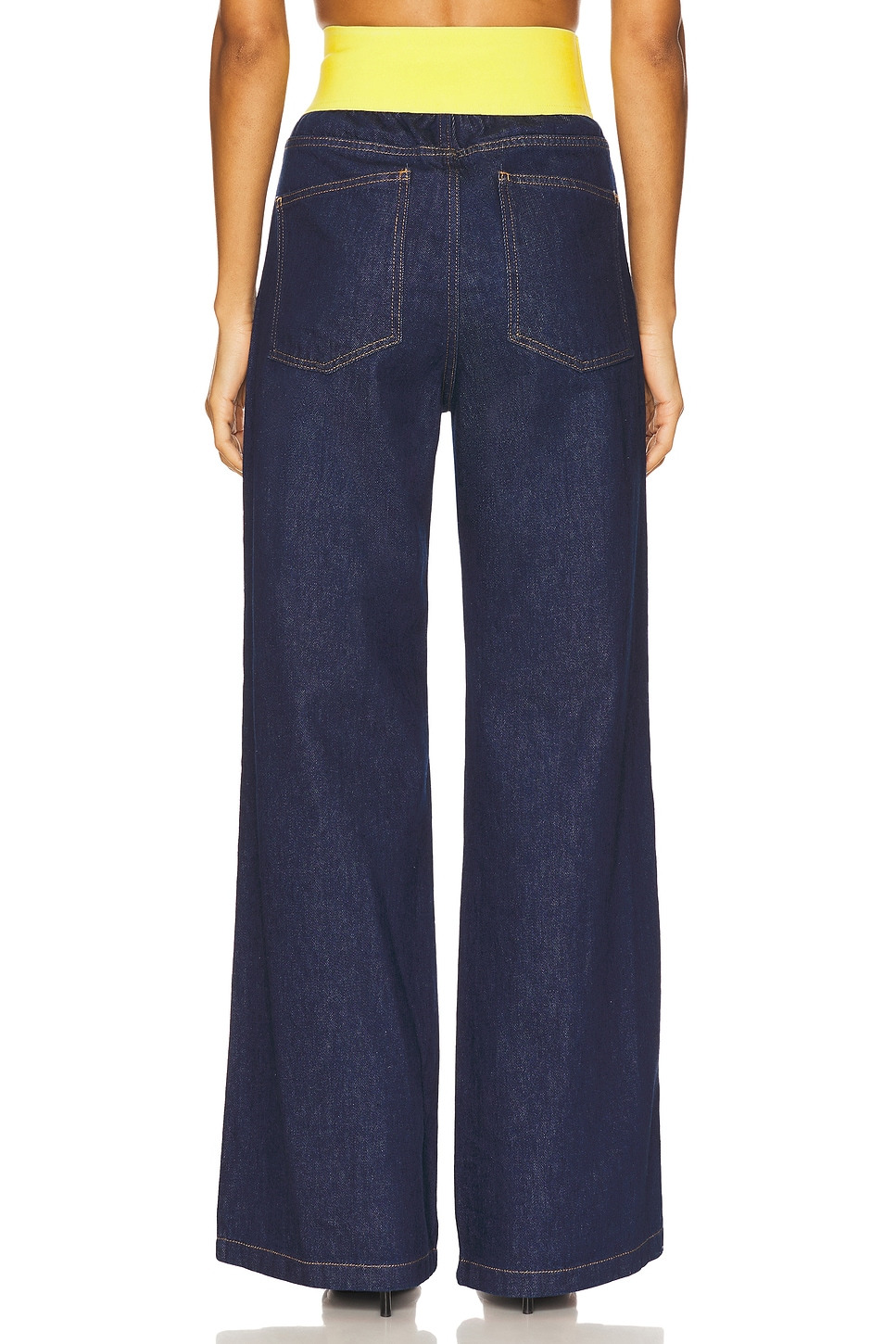 Waistband Wide Leg Jean - 4