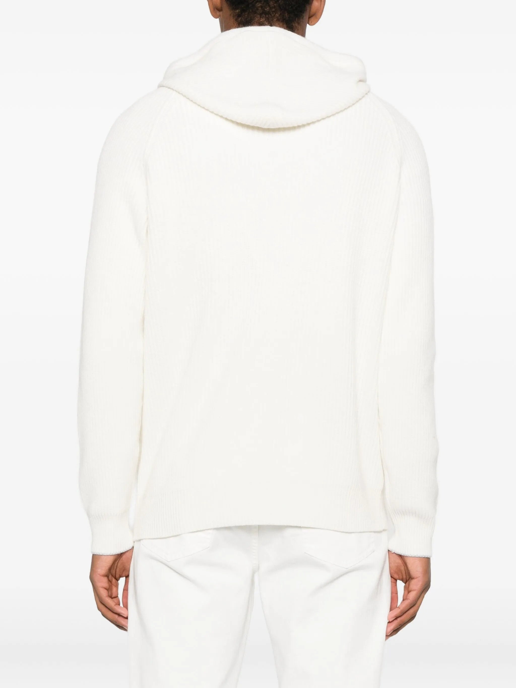 Brunello Cucinelli Hooded Ribbed Zip-up Cardigan - 3