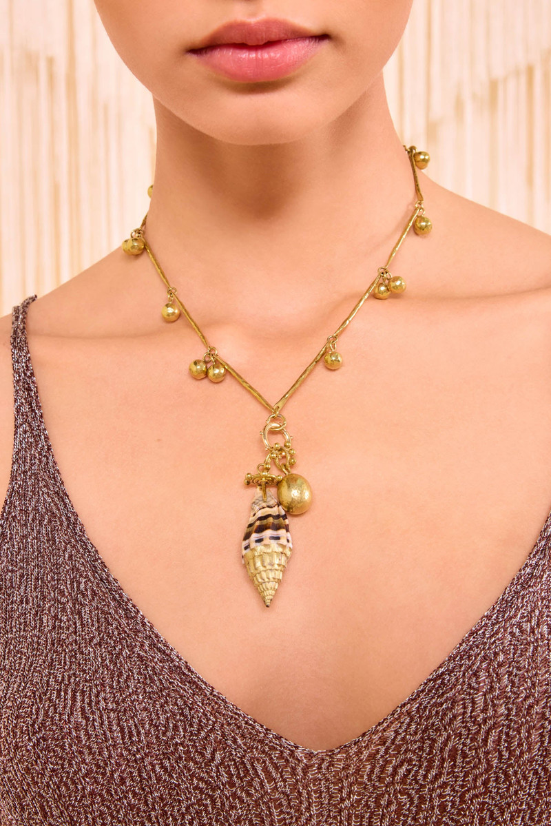 ULLA JOHNSON Livia Spotted Jasper & Mixed Motif Shell outlook