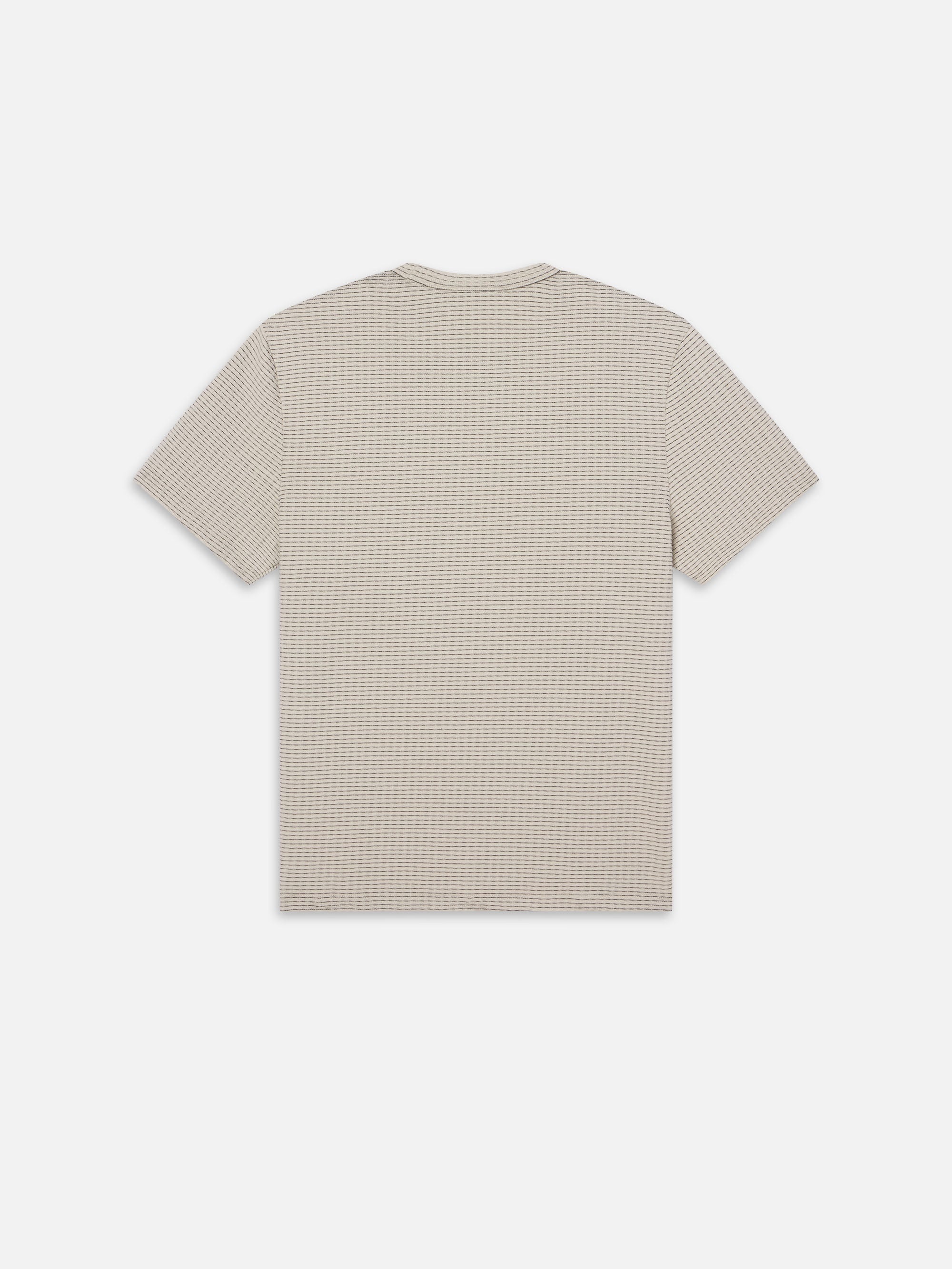 Jacquard Stripe Tee in White/Navy - 4