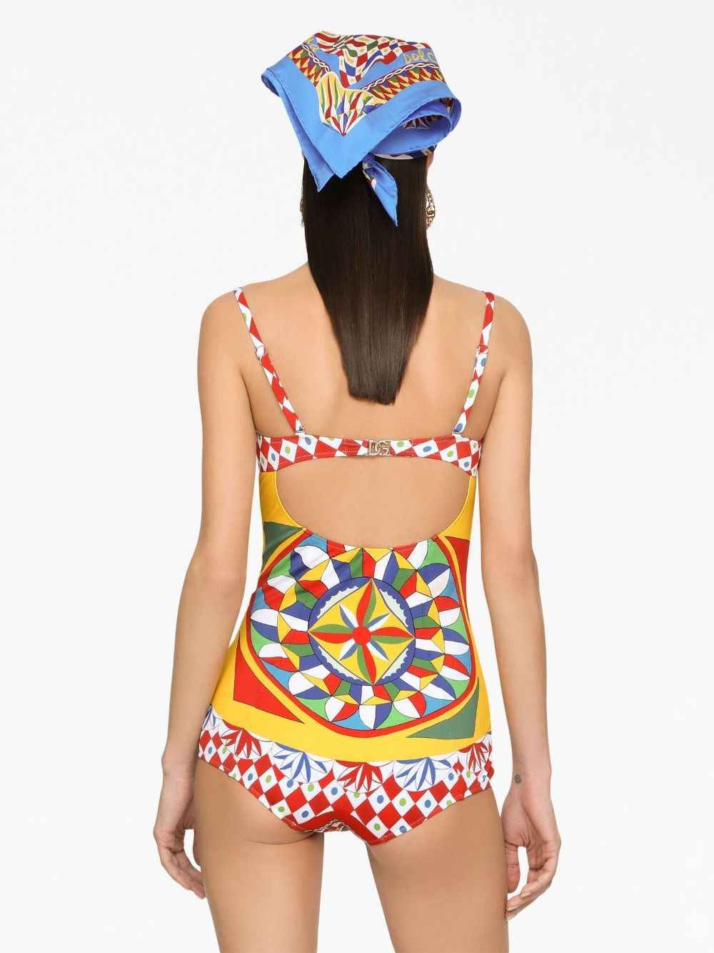 Carretto-print one-piece swimsuit - 5