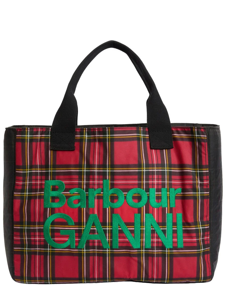 Barbour X Ganni Women Barbour X Ganni Waxed Cotton Tote Bag - 1