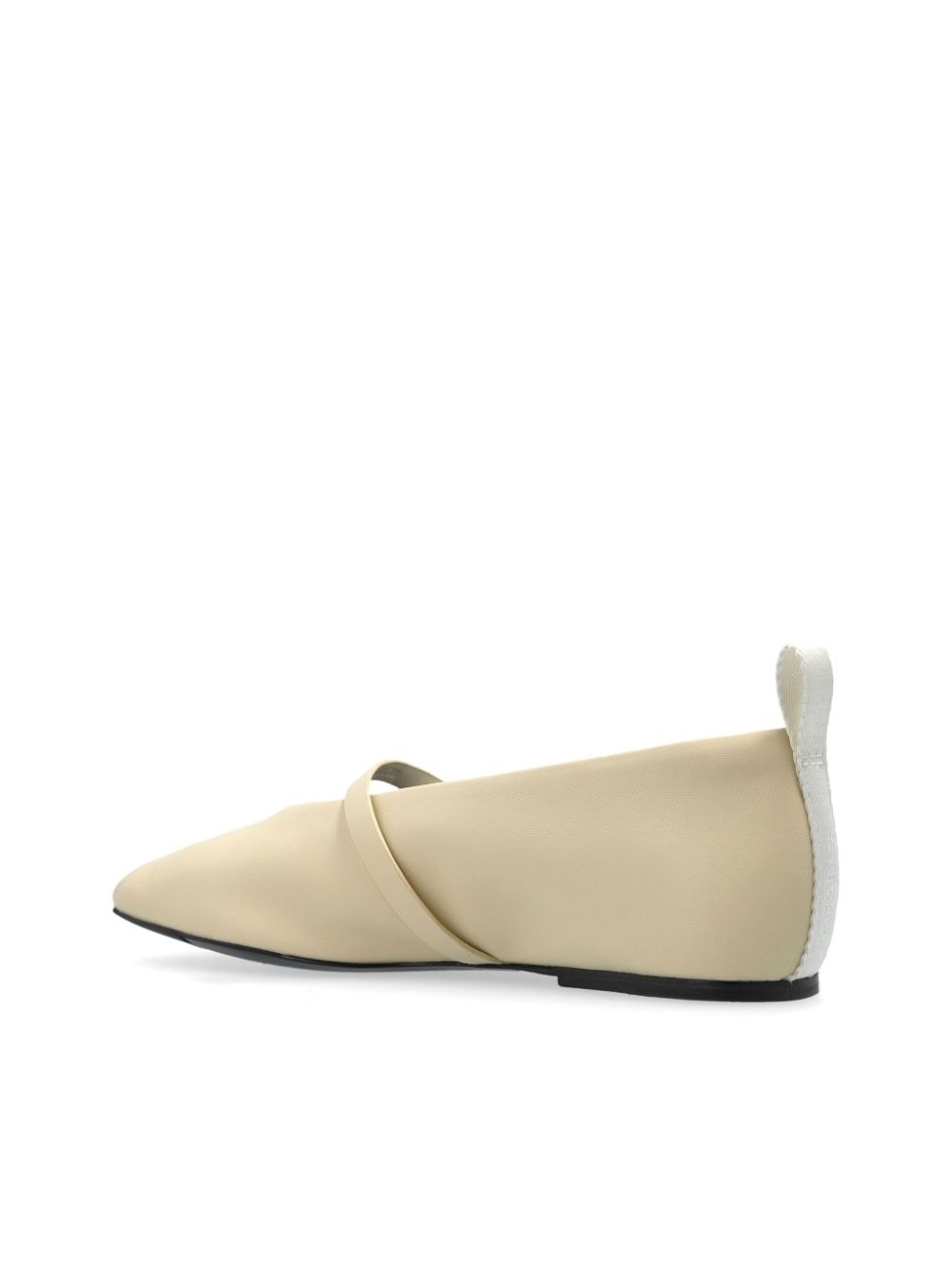 square-toe leather ballerina shoes - 5
