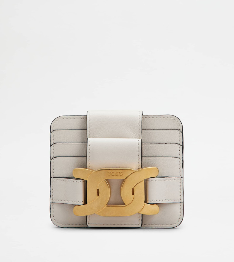 KATE CARD HOLDER IN LEATHER SMALL - WHITE 1