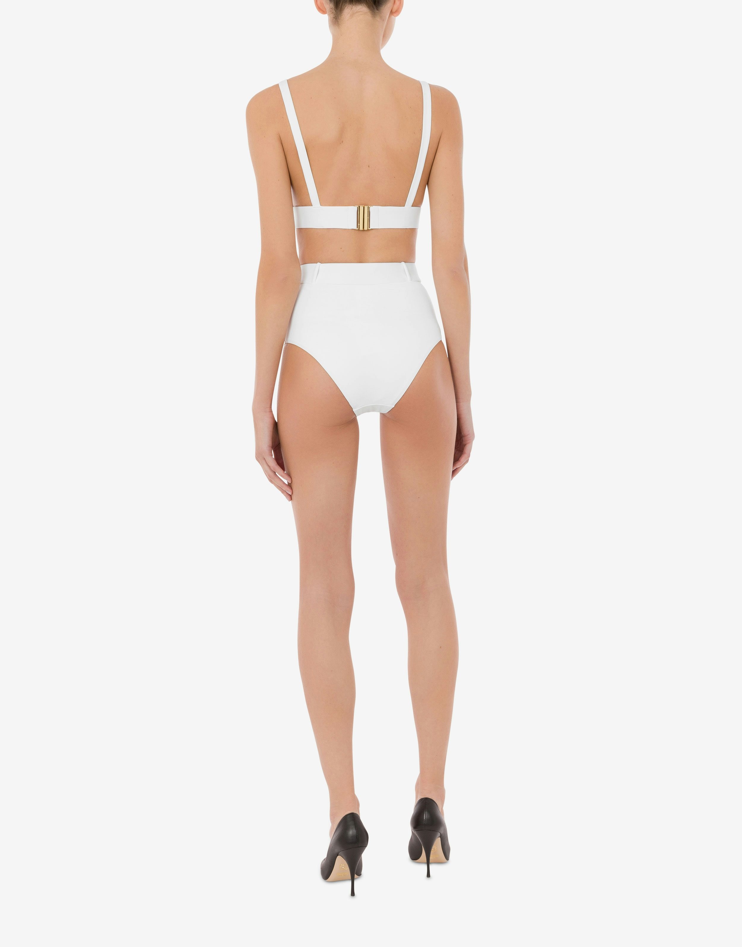GOLD BUCKLE LYCRA BIKINI TOP - 3