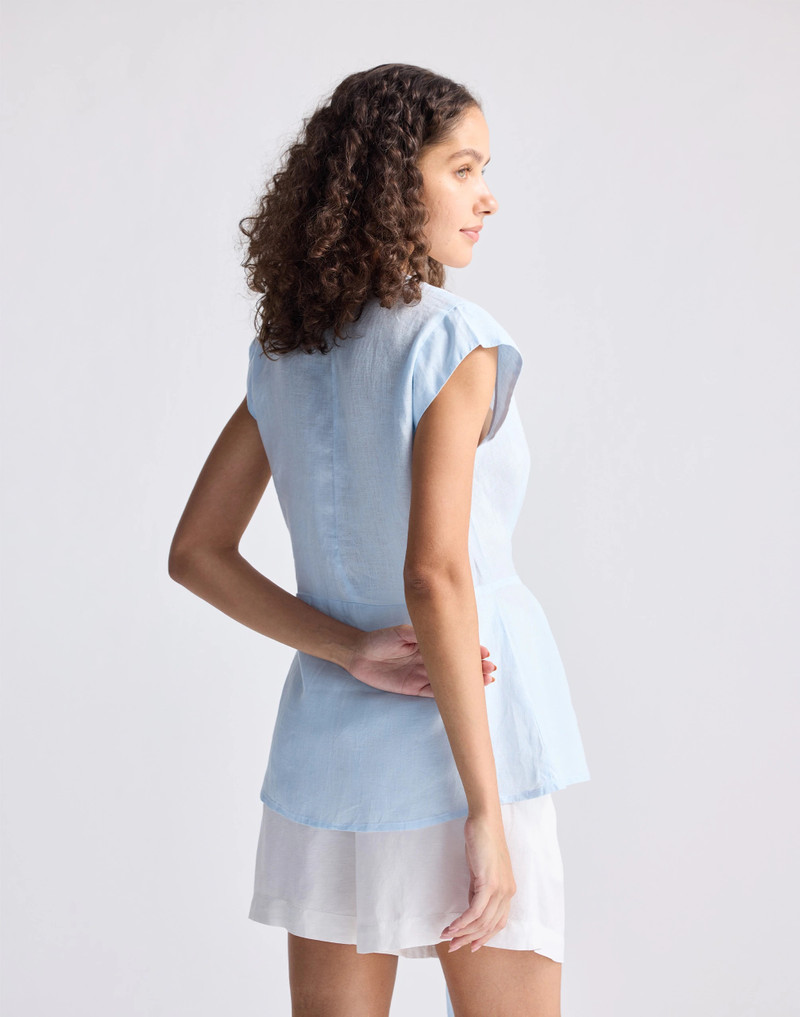 Reistor® Power Moves Hemp Short Sleeve Top in Blue 5