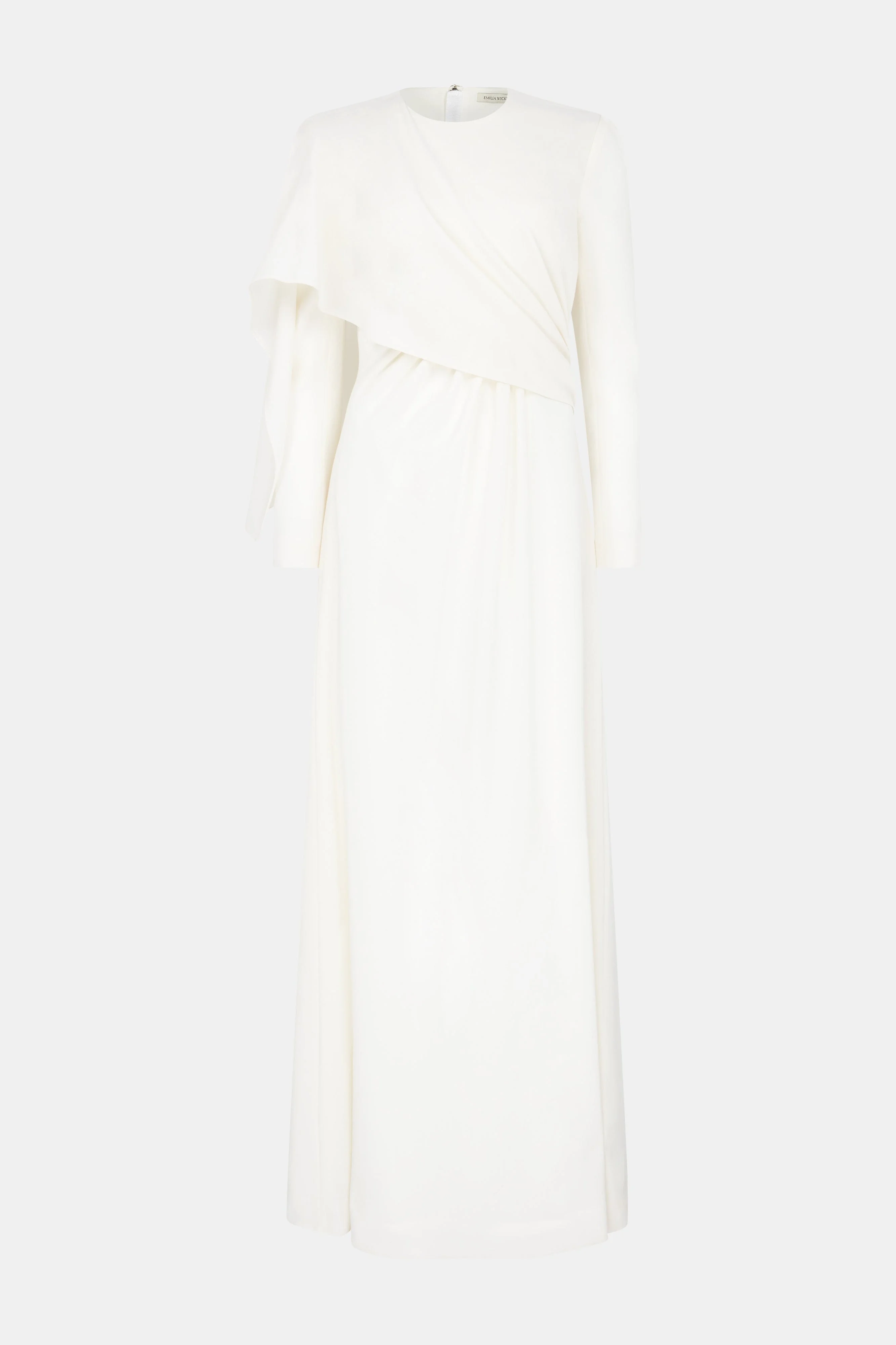 Aleska Dress In Ivory Single Wool Crepe - 1
