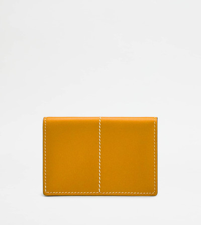 Tod's BUSINESS CARD HOLDER IN LEATHER - ORANGE outlook