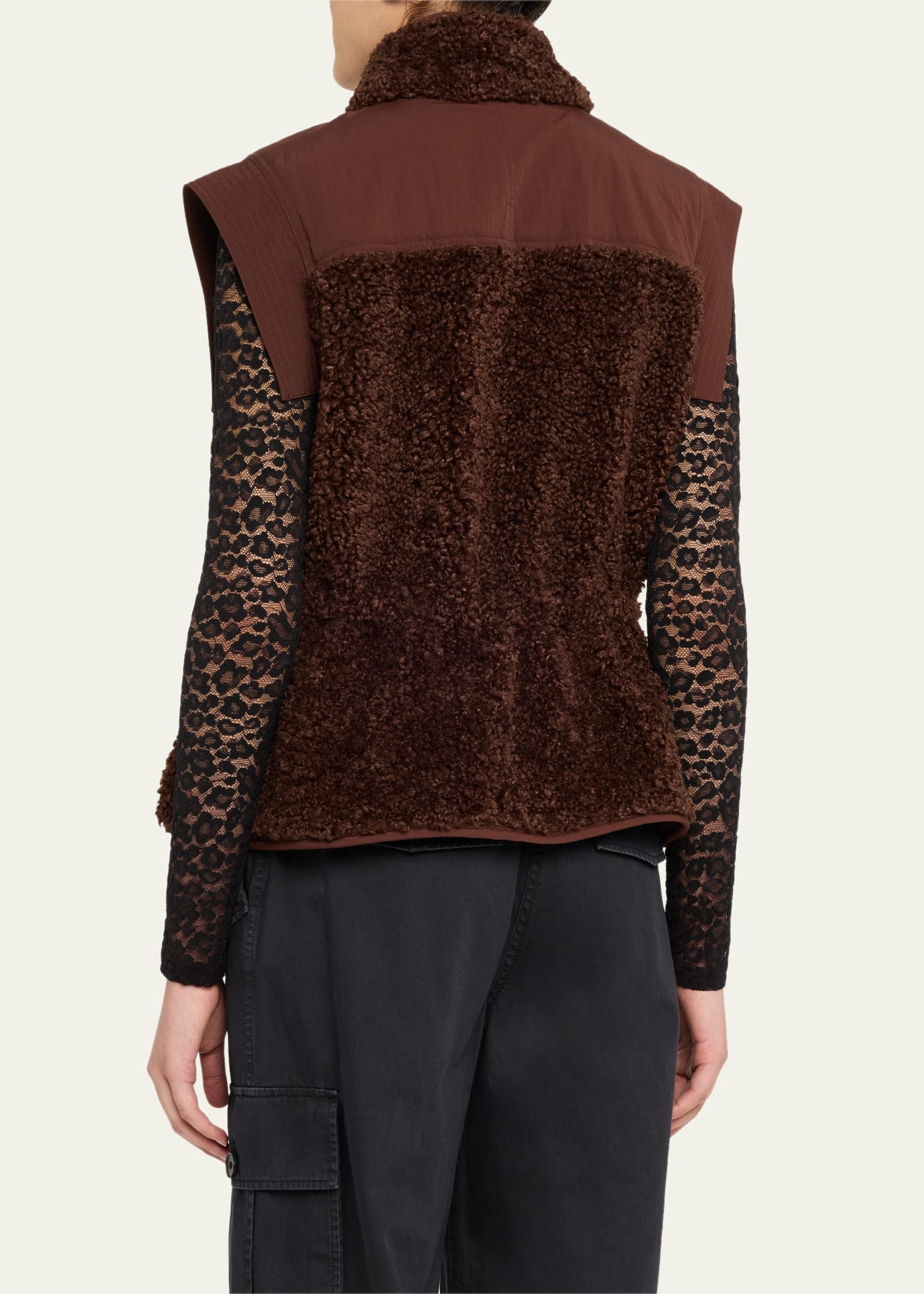 Tariet Drawstring Teddy Fleece Vest - 3