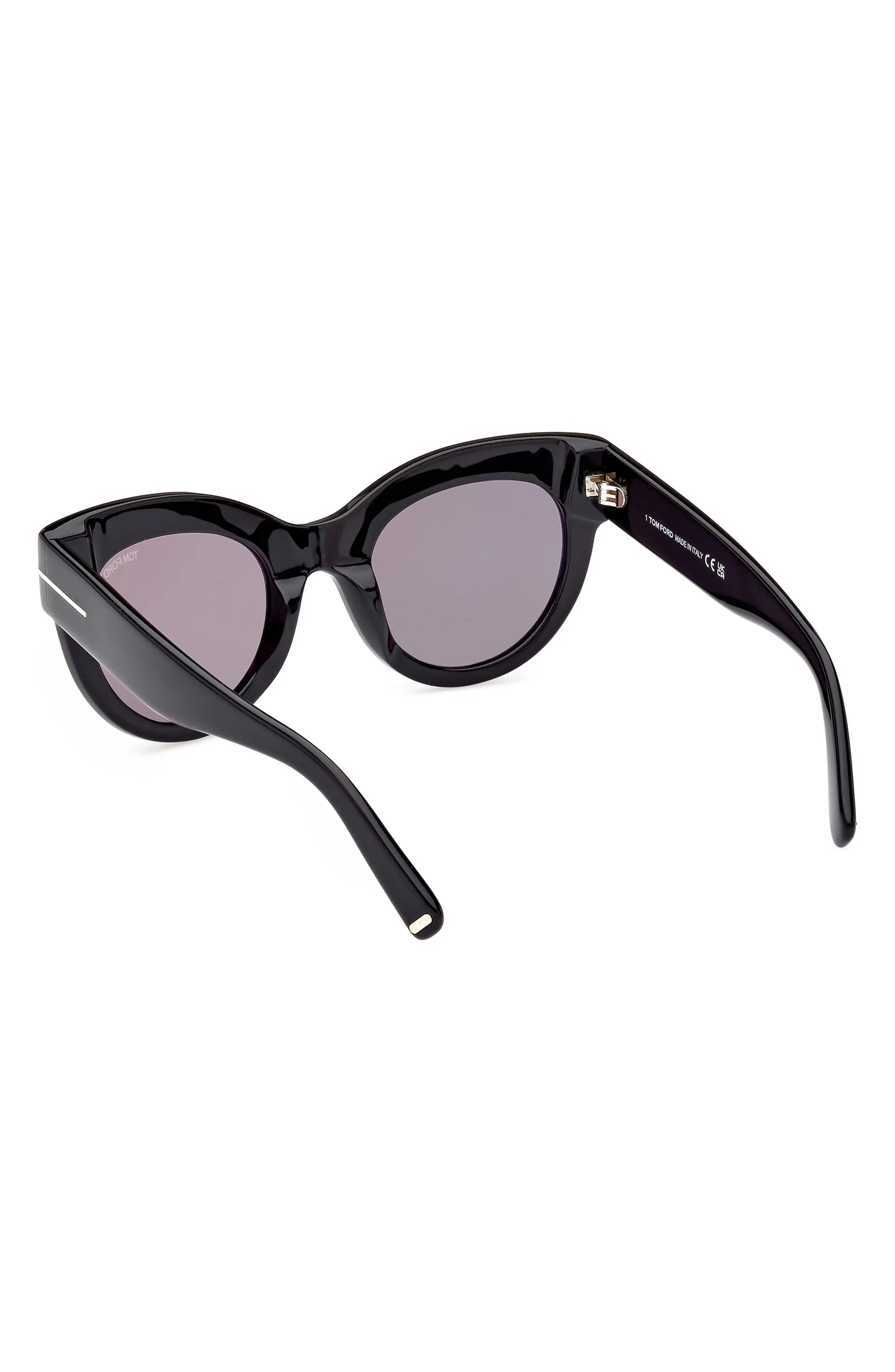 Lucilla 51mm Gradient Cat Eye Sunglasses in Shiny Black /Smoke Silver - 6