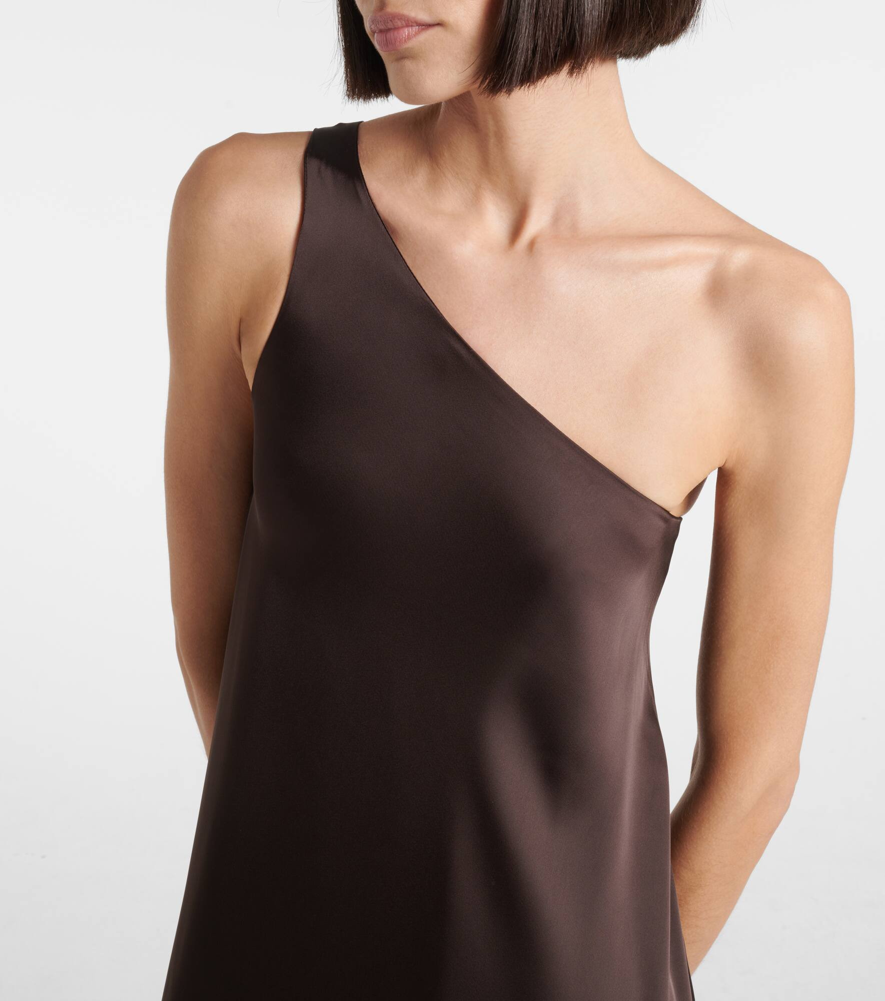 One-shoulder satin midi dress - 4