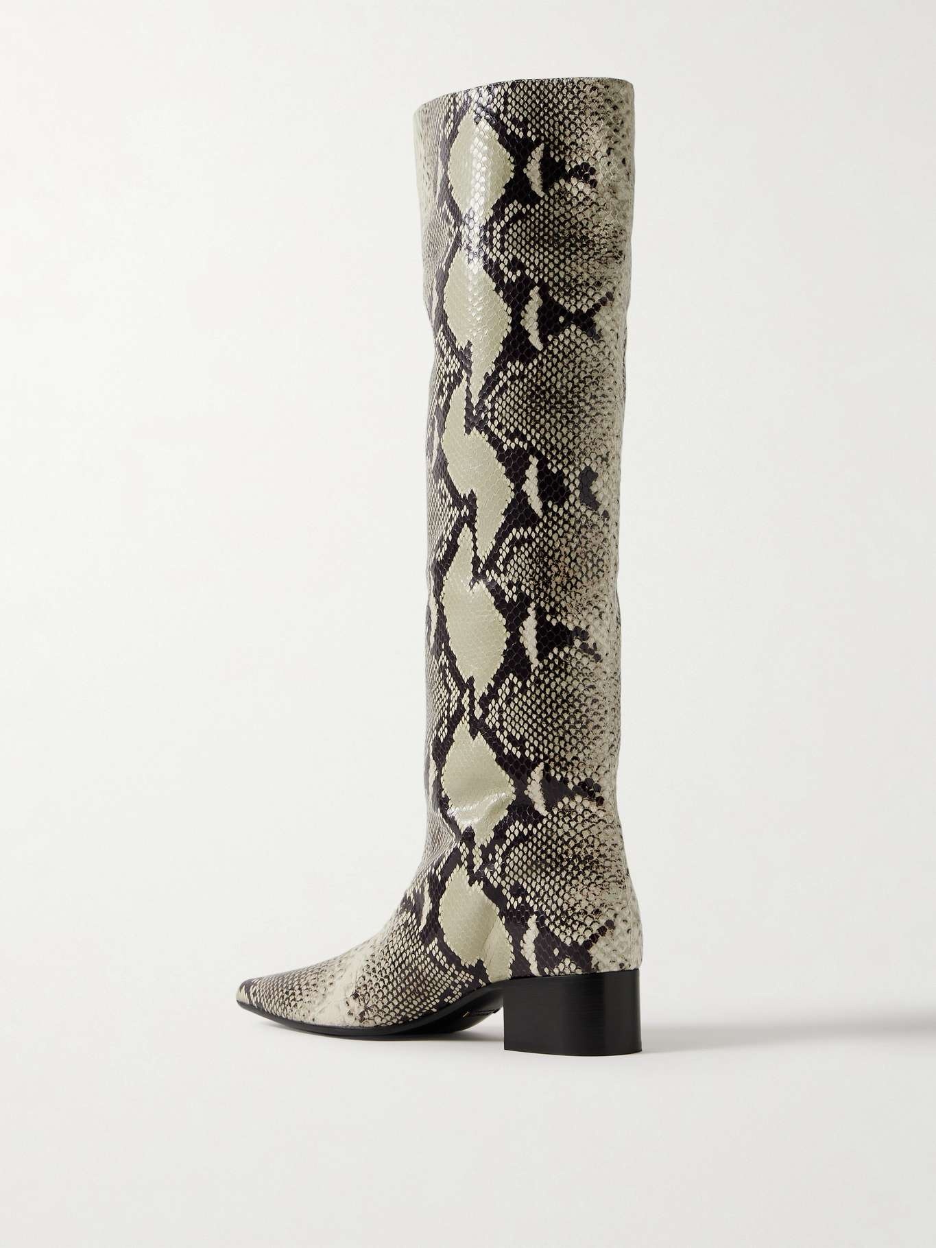 Andee snake-effect leather knee boots Snake print - 3