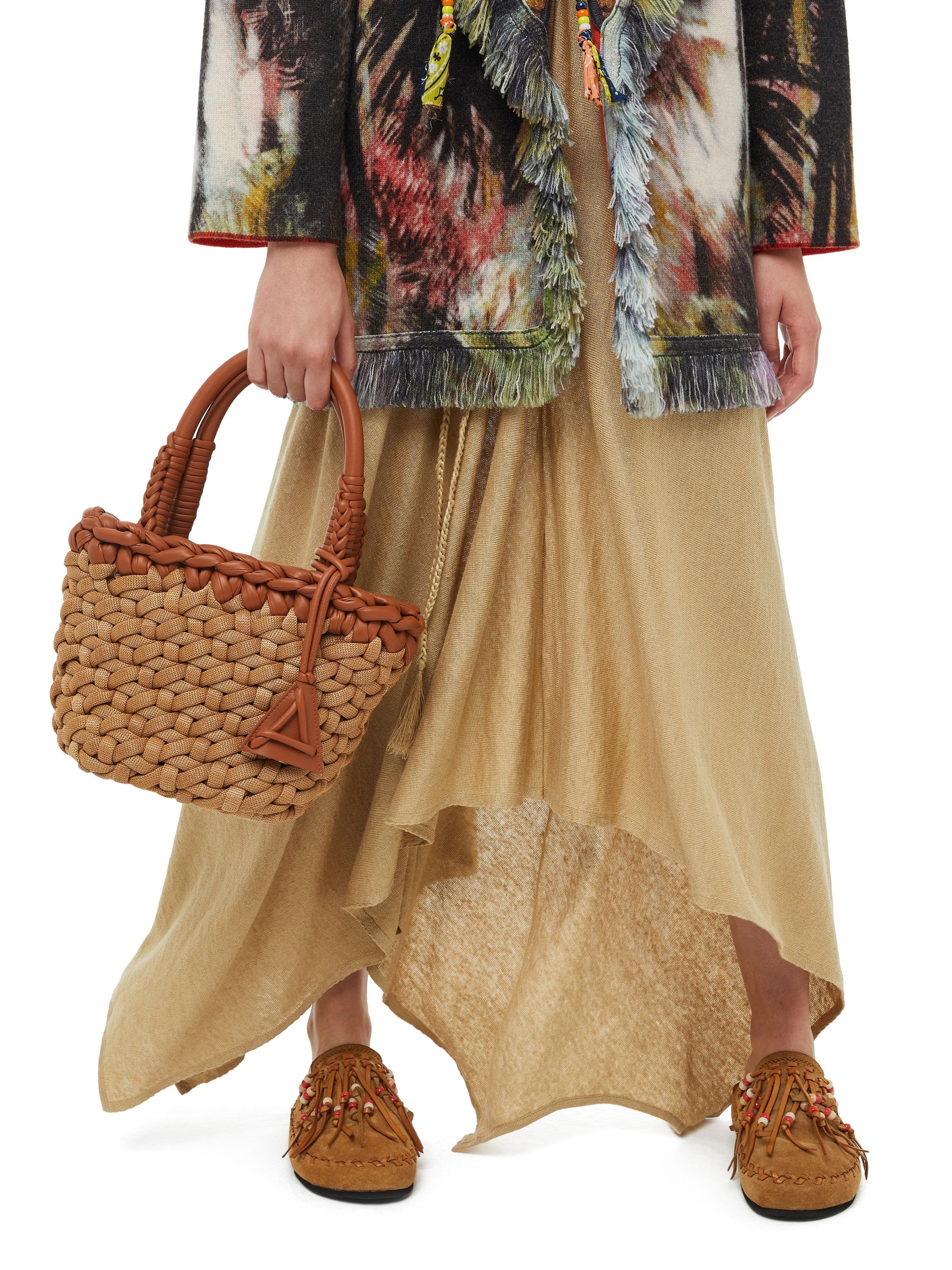 Icon Leather & Rafia Medium Tote - 10