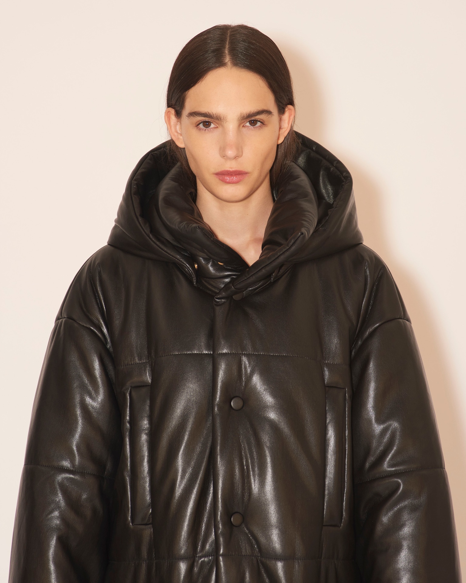 RADI - OKOBOR™ alt-leather padded coat - Black - 4