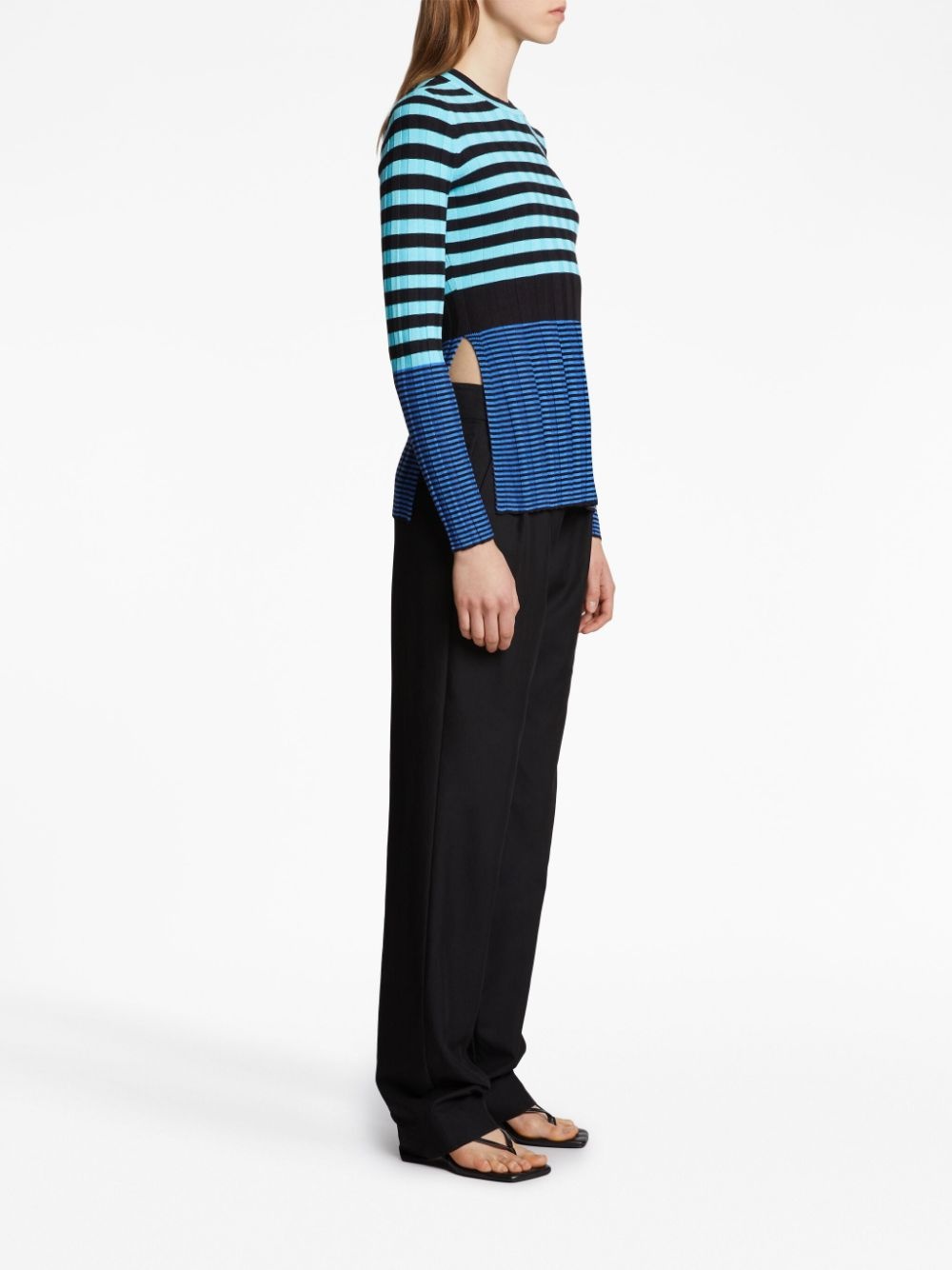 stripe-print long-sleeve jumper - 3