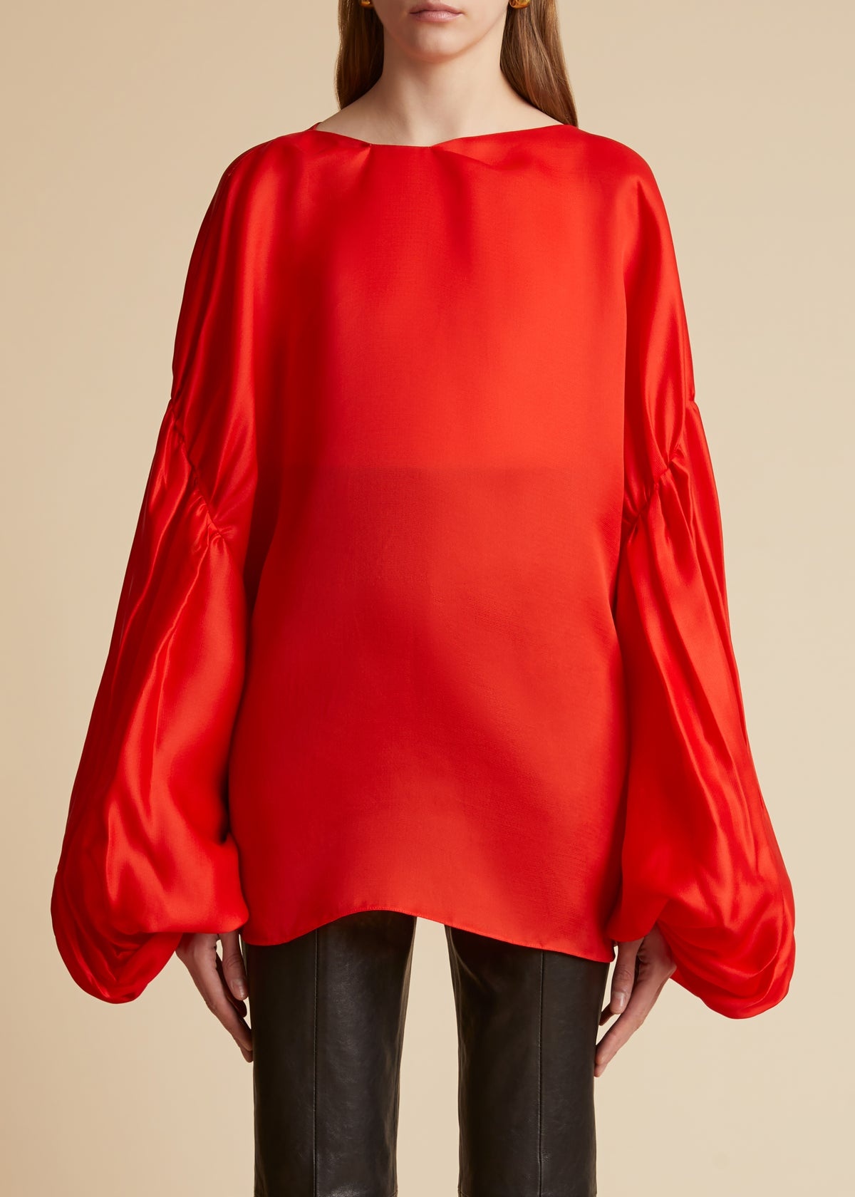 KHAITE The Quico Top in Fire Red | REVERSIBLE