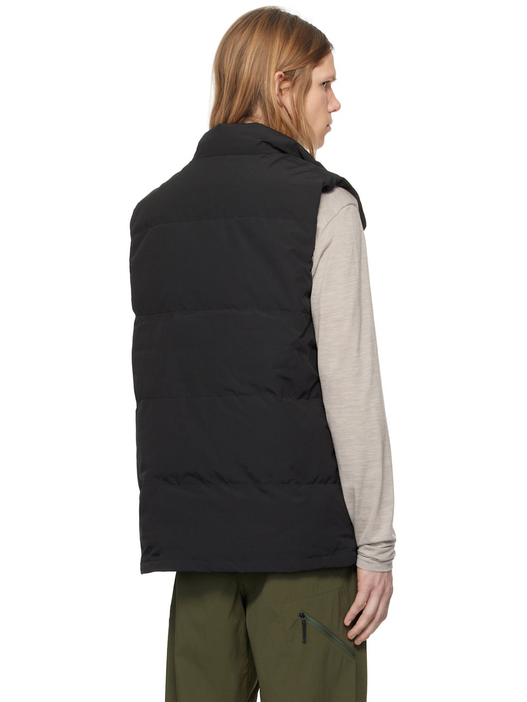 Black Freestyle Crew Down Vest - 3