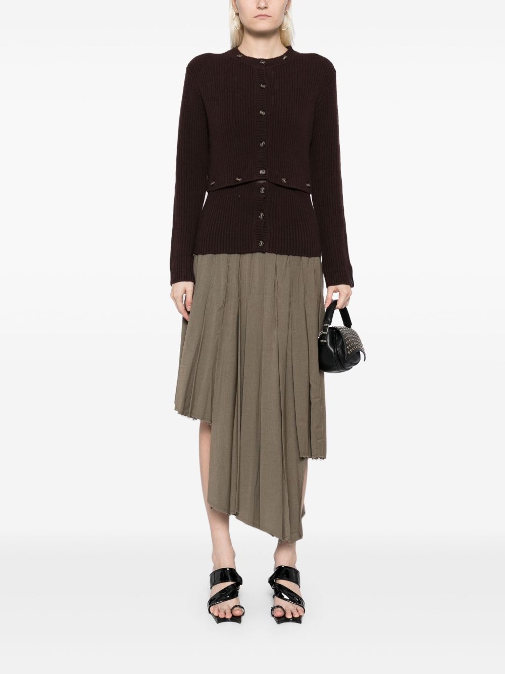 multi buttons cardigan - 2
