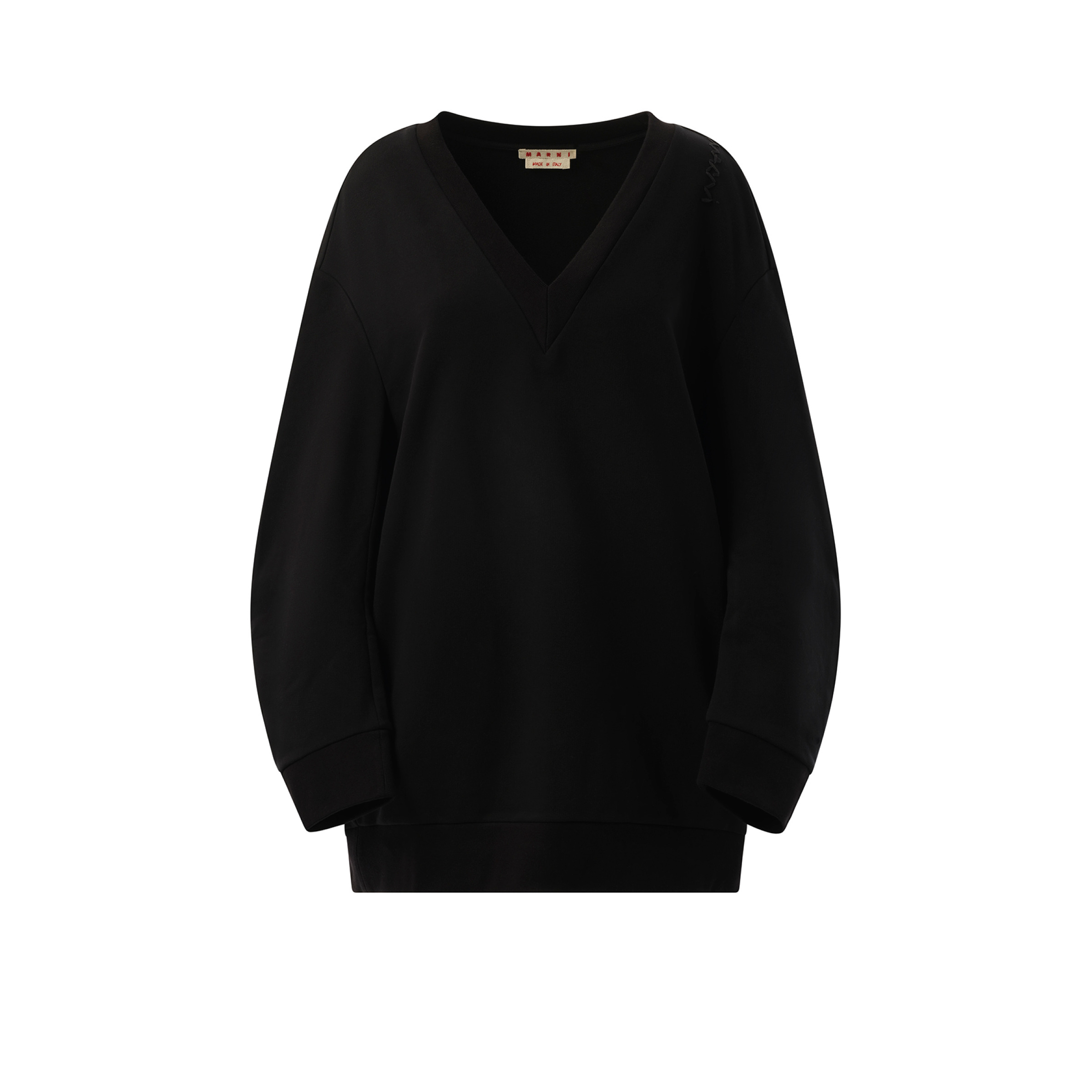 Oversized Sweatshirt Dress in Black - 2