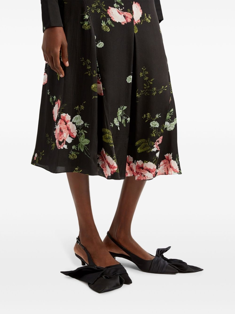 floral-print A-line midi skirt - 5