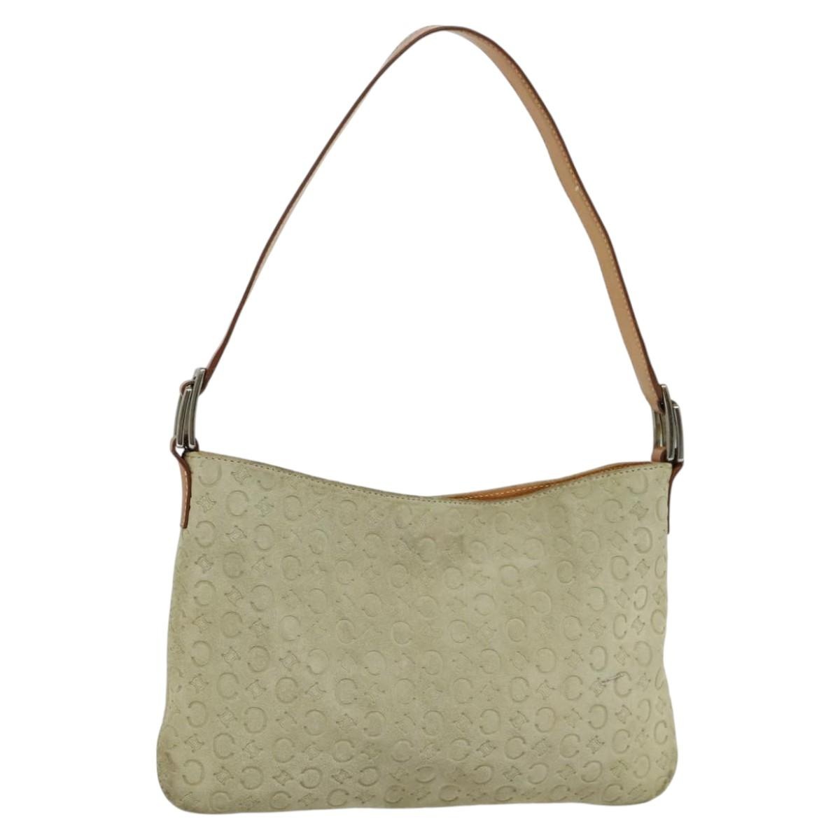 CELINE C Macadam Canvas Shoulder Bag Suede Gray - 1