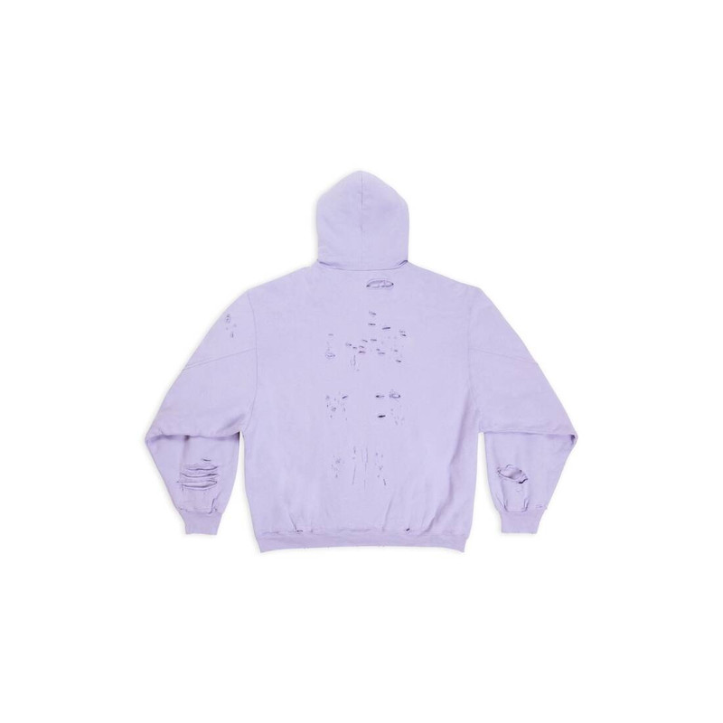 BALENCIAGA Destroyed Hoodie in Purple outlook