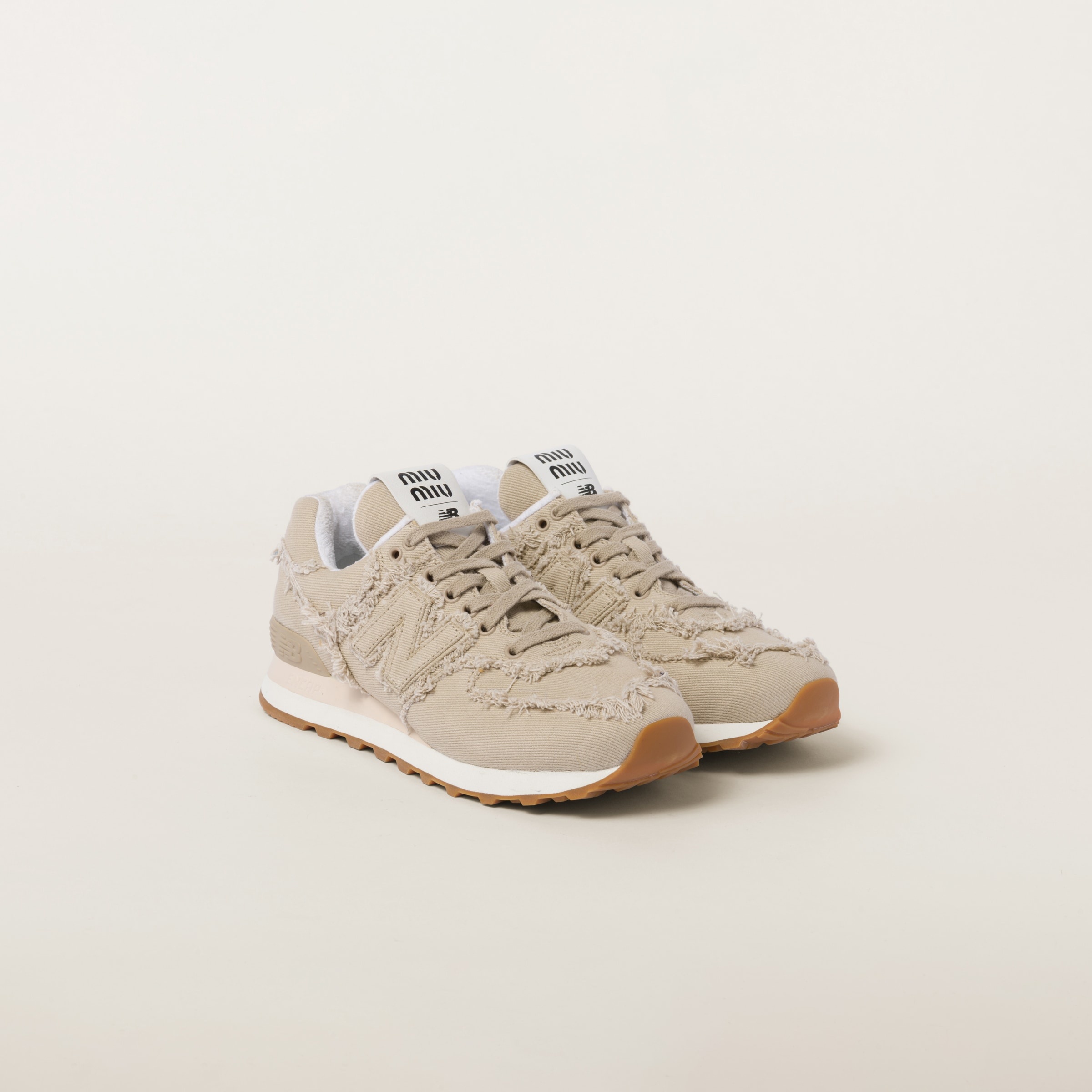 Miu Miu New Balance 574 x Miu Miu denim sneakers | REVERSIBLE