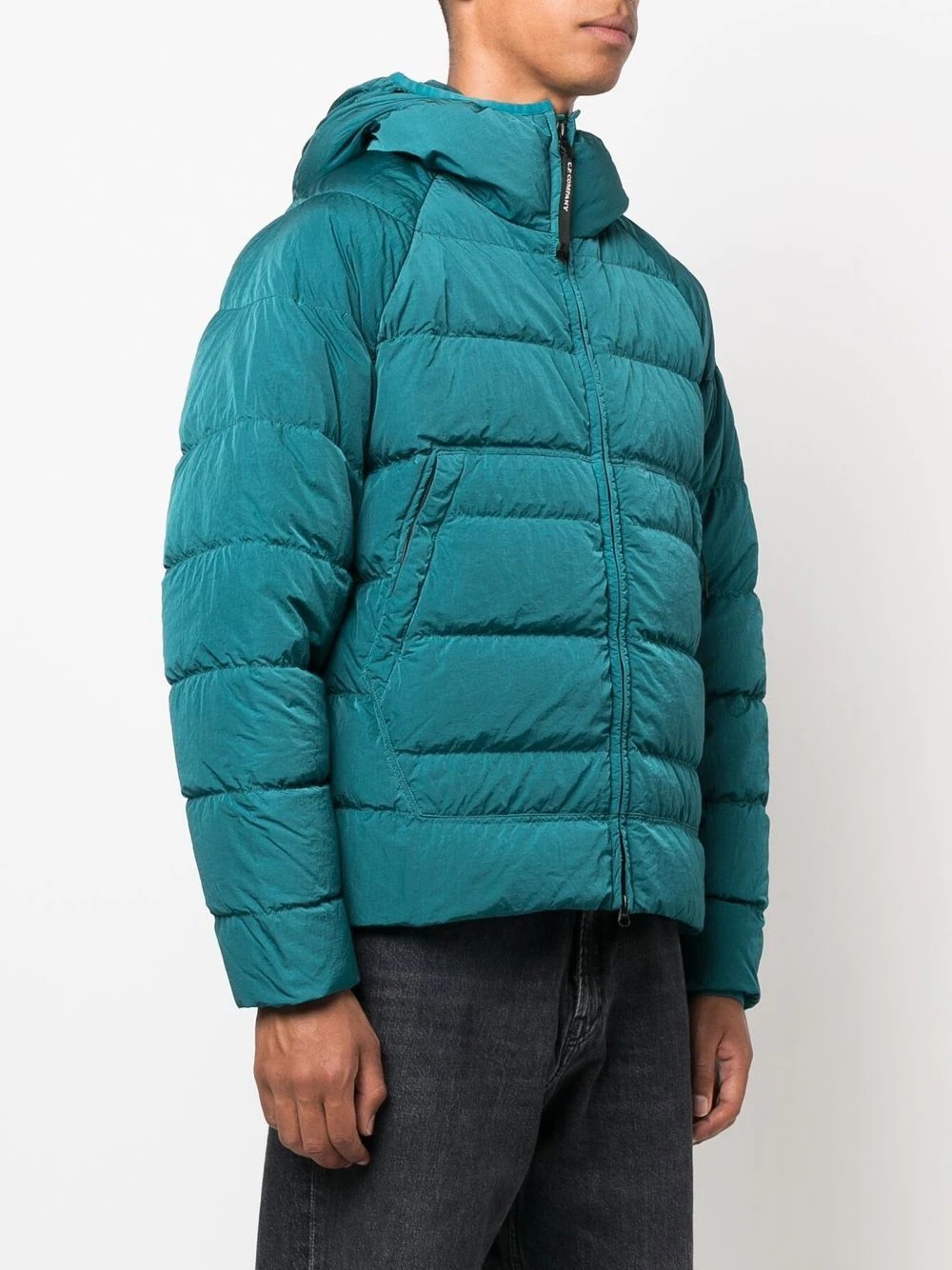 padded zipped-up hooded jacket - 3