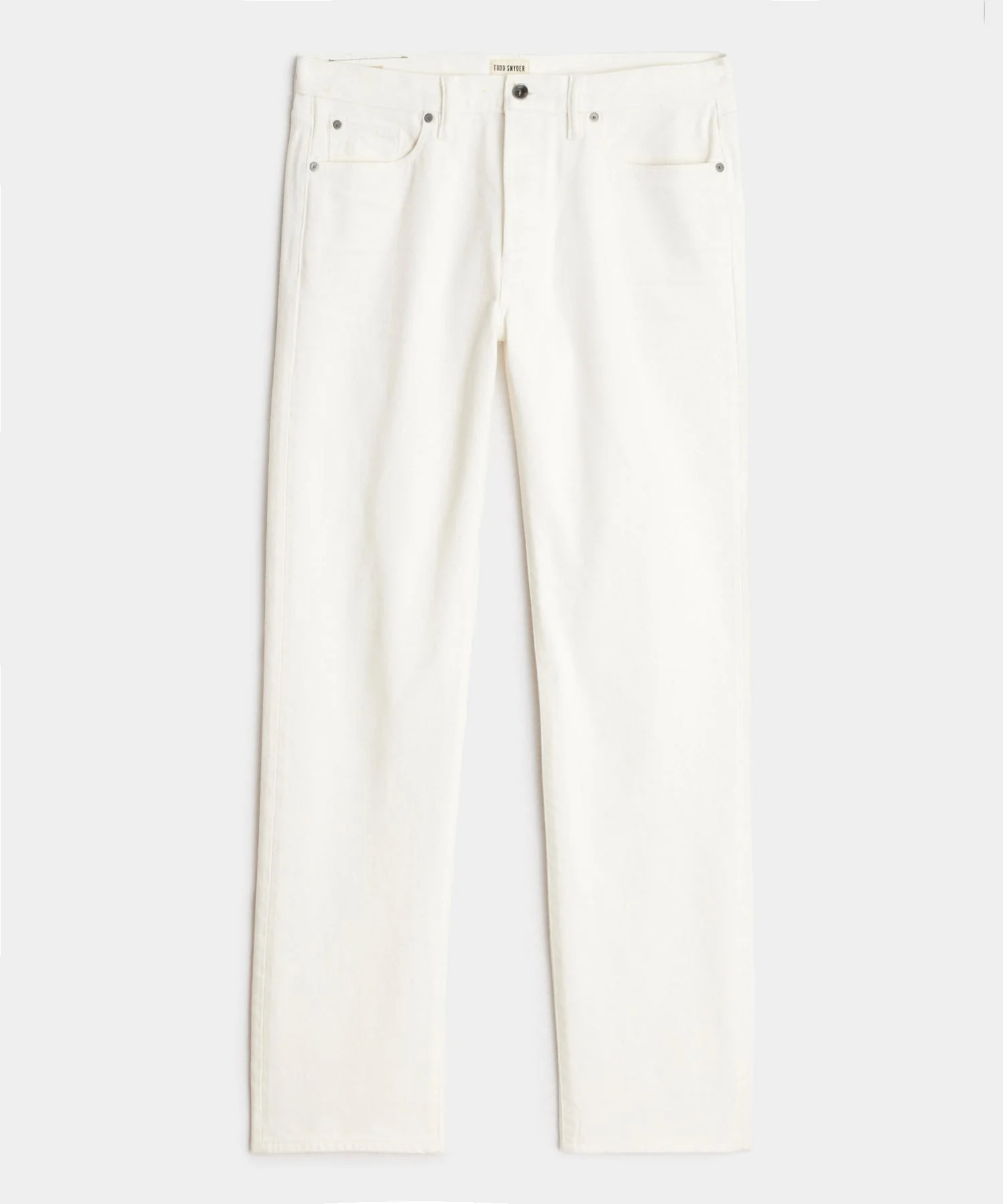 Straight Japanese Selvedge Stretch Jean in White - 1