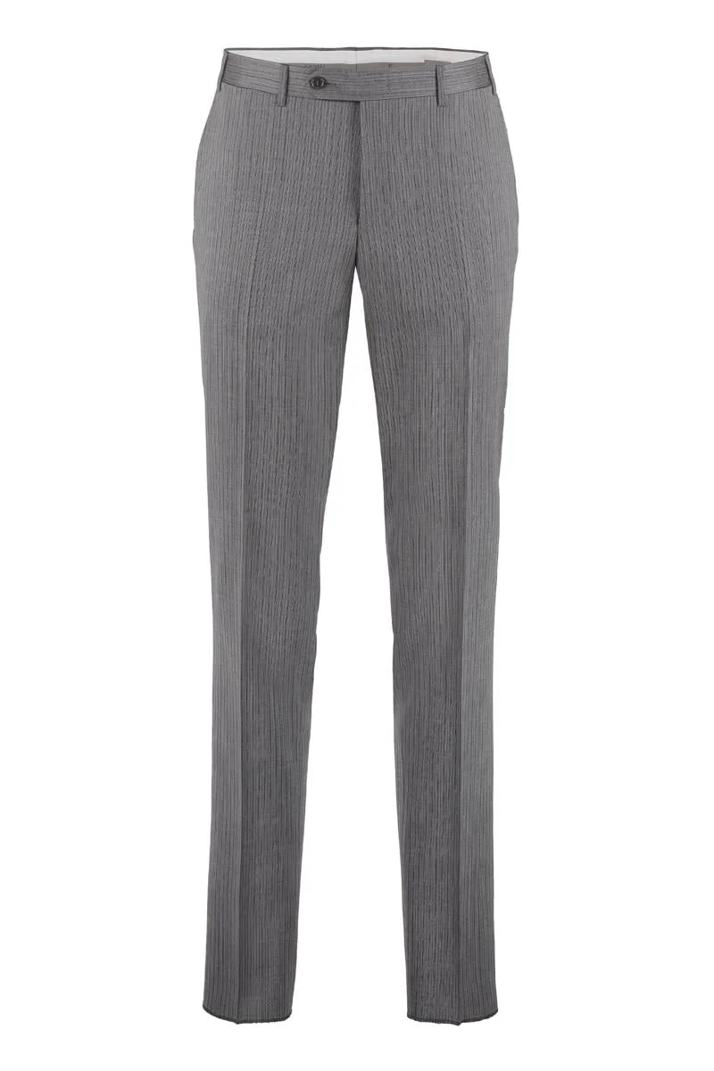 CANALI TAILORED WOOL TROUSERS - 1