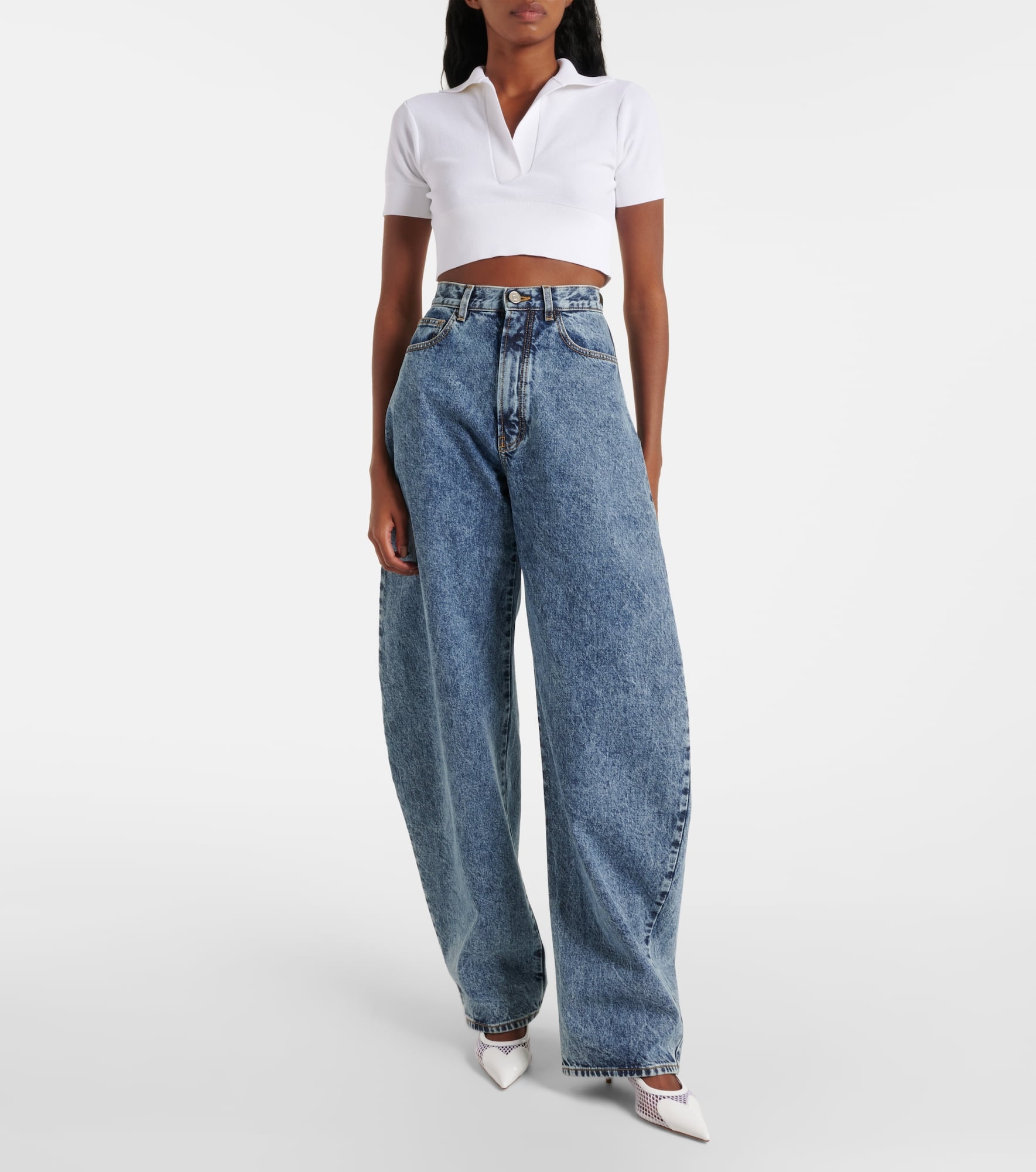 Cropped polo shirt - 2